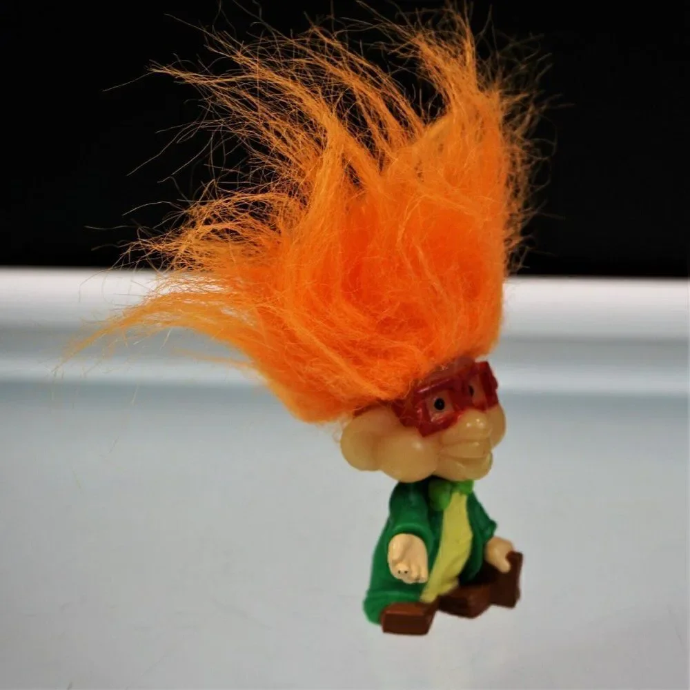Vintage 1993 Burger King Kids Club Professor IQ Glow in the Dark Troll Doll
